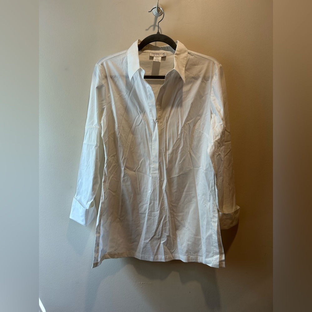 Classic White Button-Up Blouse - image 1